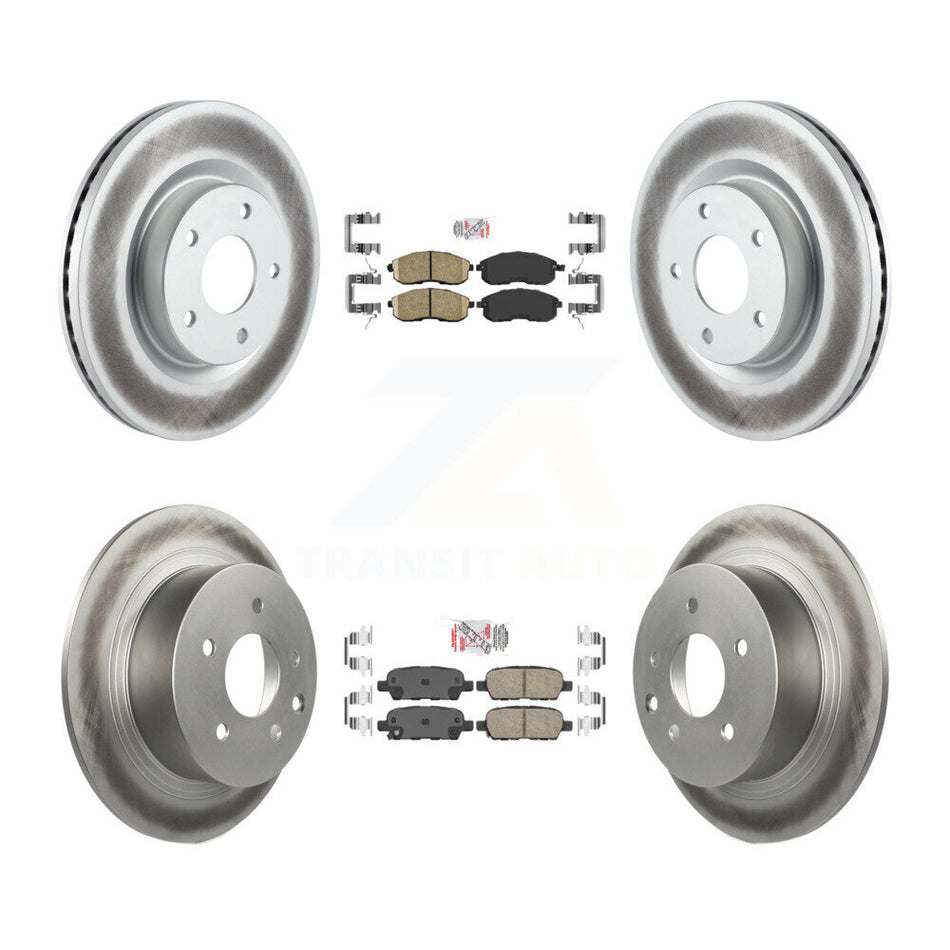 Front Rear Ceramic Pads And Coated Disc Brake Rotors Kit For 2007-2009 Nissan Altima KGA-102136