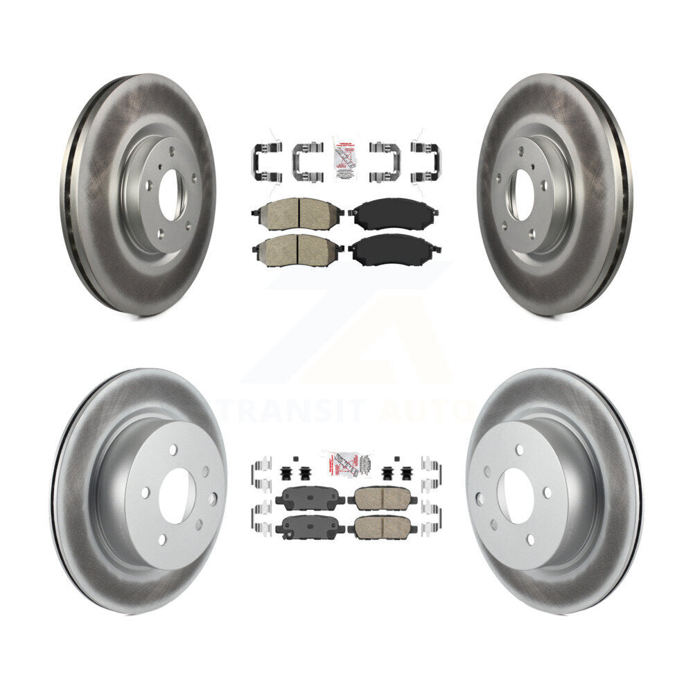 Front Semi-Metallic Rear Ceramic Pad Coat Disc Brake Rotors Kit For INFINITI EX35 M35 M45 KGA-102137