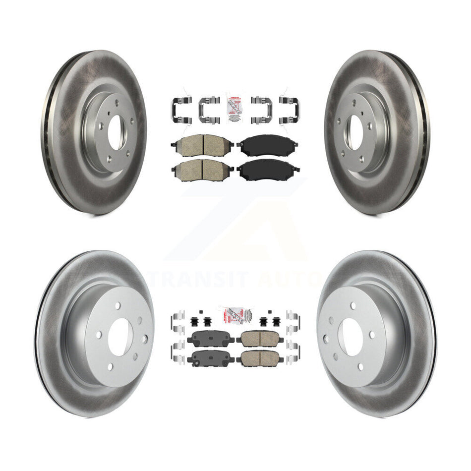 Front Semi-Metallic Rear Ceramic Pad Coat Disc Brake Rotors Kit For INFINITI EX35 M35 M45 KGA-102137
