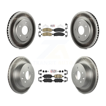 Front Rear Ceramic Pads And Coated Disc Brake Rotors Kit For Nissan LEAF KGA-102153