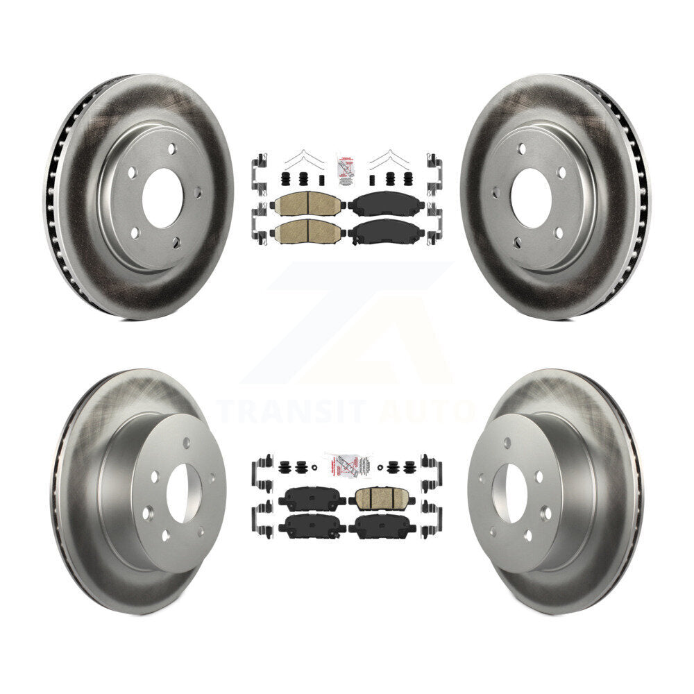 Front Rear Ceramic Pads And Coated Disc Brake Rotors Kit For Nissan LEAF KGA-102154