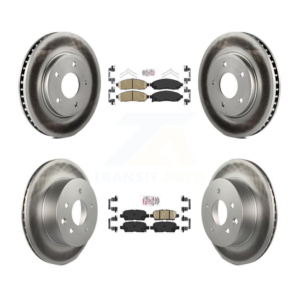 Front Rear Ceramic Pads And Coated Disc Brake Rotors Kit For Nissan LEAF KGA-102155