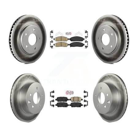 Front Rear Ceramic Pads And Coated Disc Brake Rotors Kit For Nissan LEAF KGA-102155