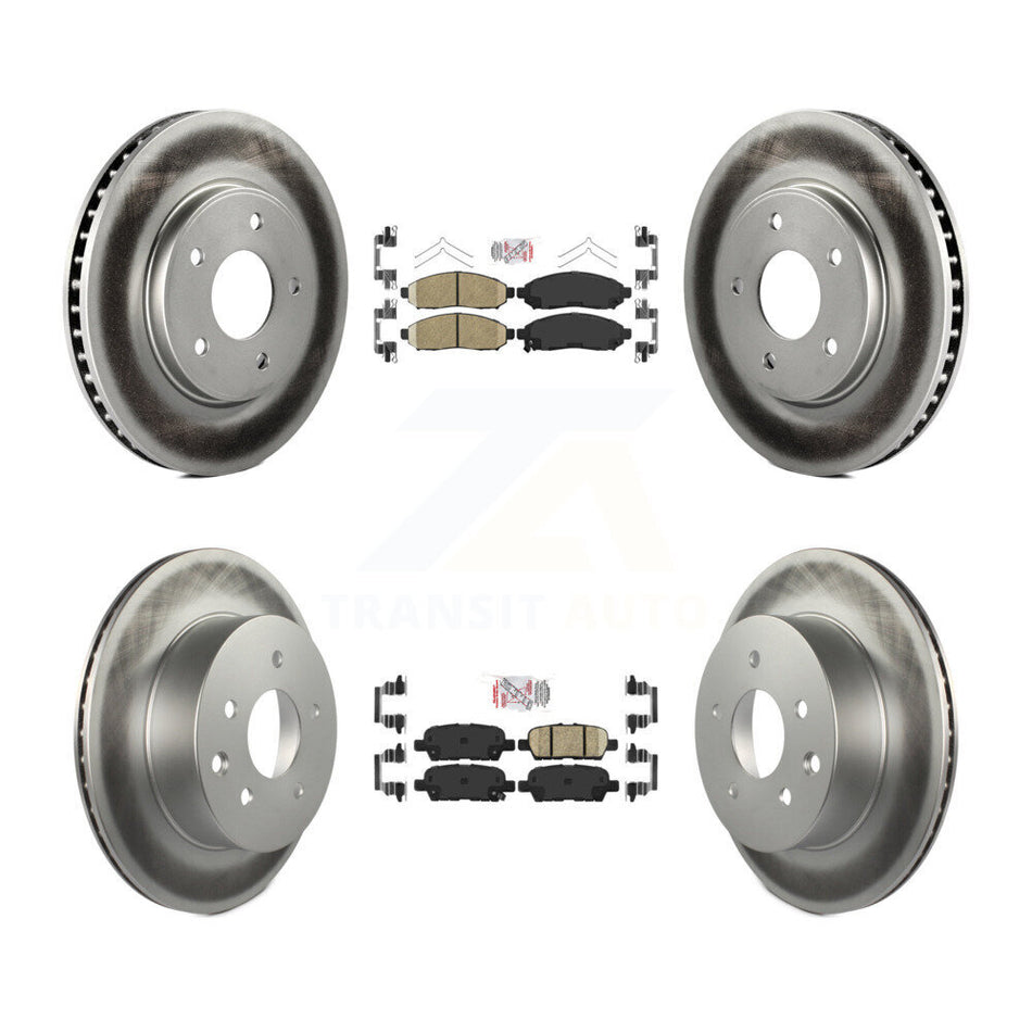 Front Rear Ceramic Pads And Coated Disc Brake Rotors Kit For Nissan LEAF KGA-102155
