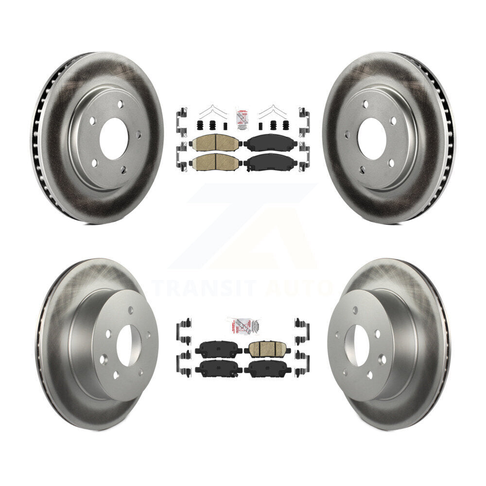 Front Rear Ceramic Pads And Coated Disc Brake Rotors Kit For Nissan LEAF KGA-102156
