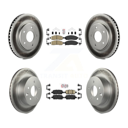 Front Rear Ceramic Pads And Coated Disc Brake Rotors Kit For Nissan LEAF KGA-102156