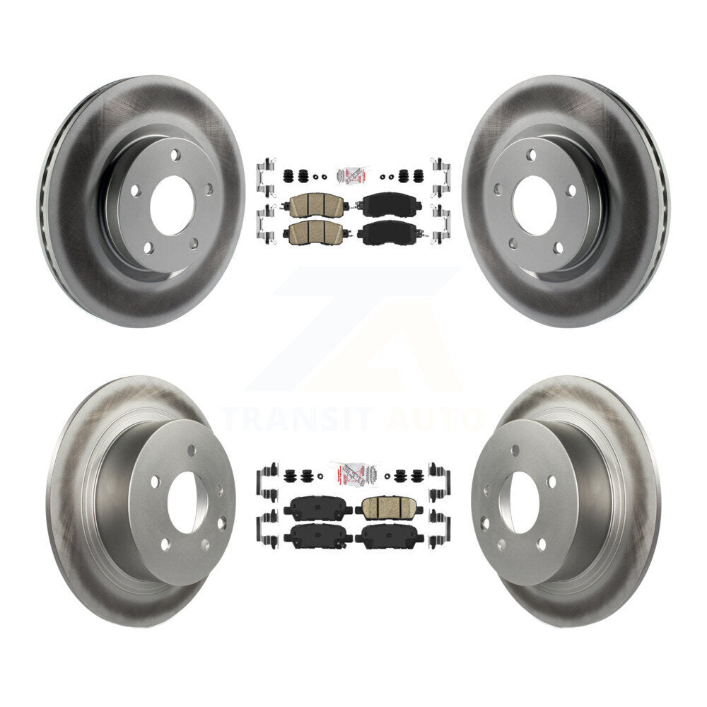 Front Rear Ceramic Pads And Coated Disc Brake Rotors Kit For Nissan Altima KGA-102161