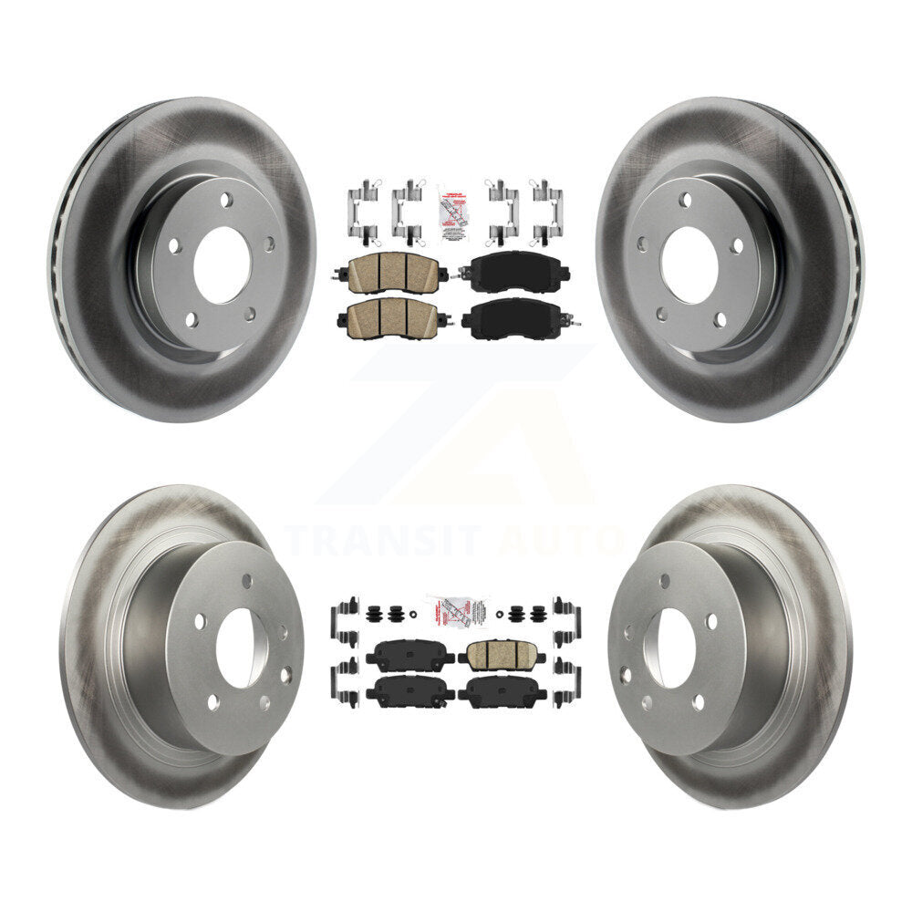 Front Rear Ceramic Pads And Coated Disc Brake Rotors Kit For Nissan Altima KGA-102162