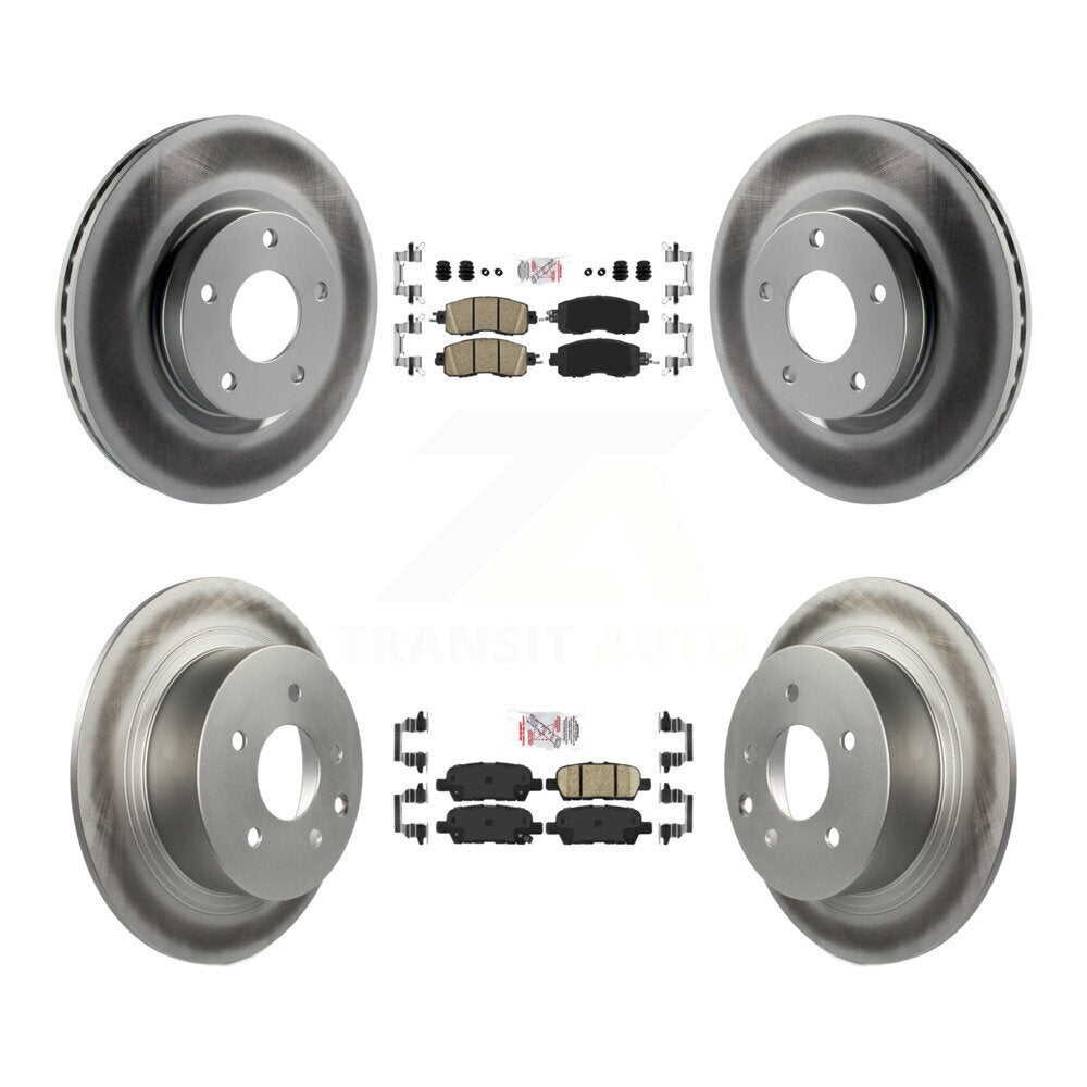 Front Rear Ceramic Pads And Coated Disc Brake Rotors Kit For Nissan Altima KGA-102163