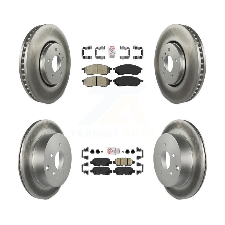 Front Semi-Metallic Rear Ceramic Pad & Coated Brake Rotor Kit For INFINITI FX35 FX37 FX45 KGA-102182