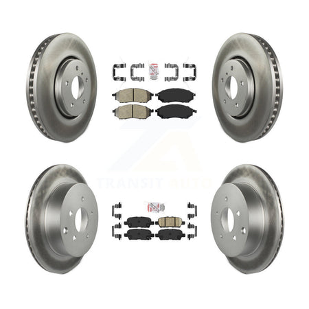 Front Semi-Metallic Rear Ceramic Pad & Coated Brake Rotor Kit For INFINITI FX35 FX37 FX45 KGA-102184