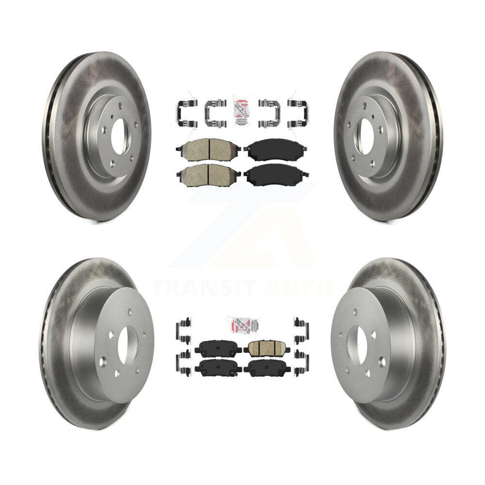 Front Semi-Metallic Rear Ceramic Pad Coat Brake Rotor Kit For Nissan Murano INFINITI QX70 KGA-102185