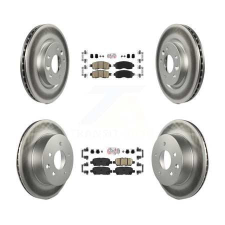 Front Rear Ceramic Pads And Coated Disc Brake Rotors Kit For Nissan LEAF KGA-102186