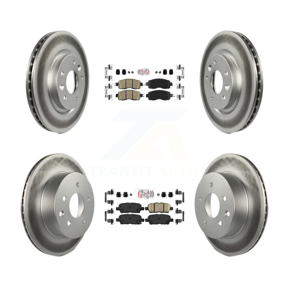 Front Rear Ceramic Pads And Coated Disc Brake Rotors Kit For Nissan LEAF KGA-102186