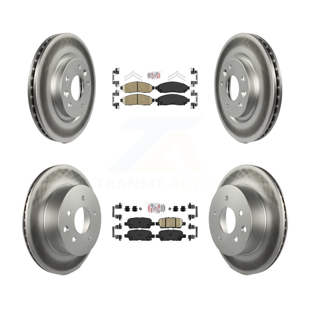 Front Rear Ceramic Pads And Coated Disc Brake Rotors Kit For Nissan LEAF KGA-102188