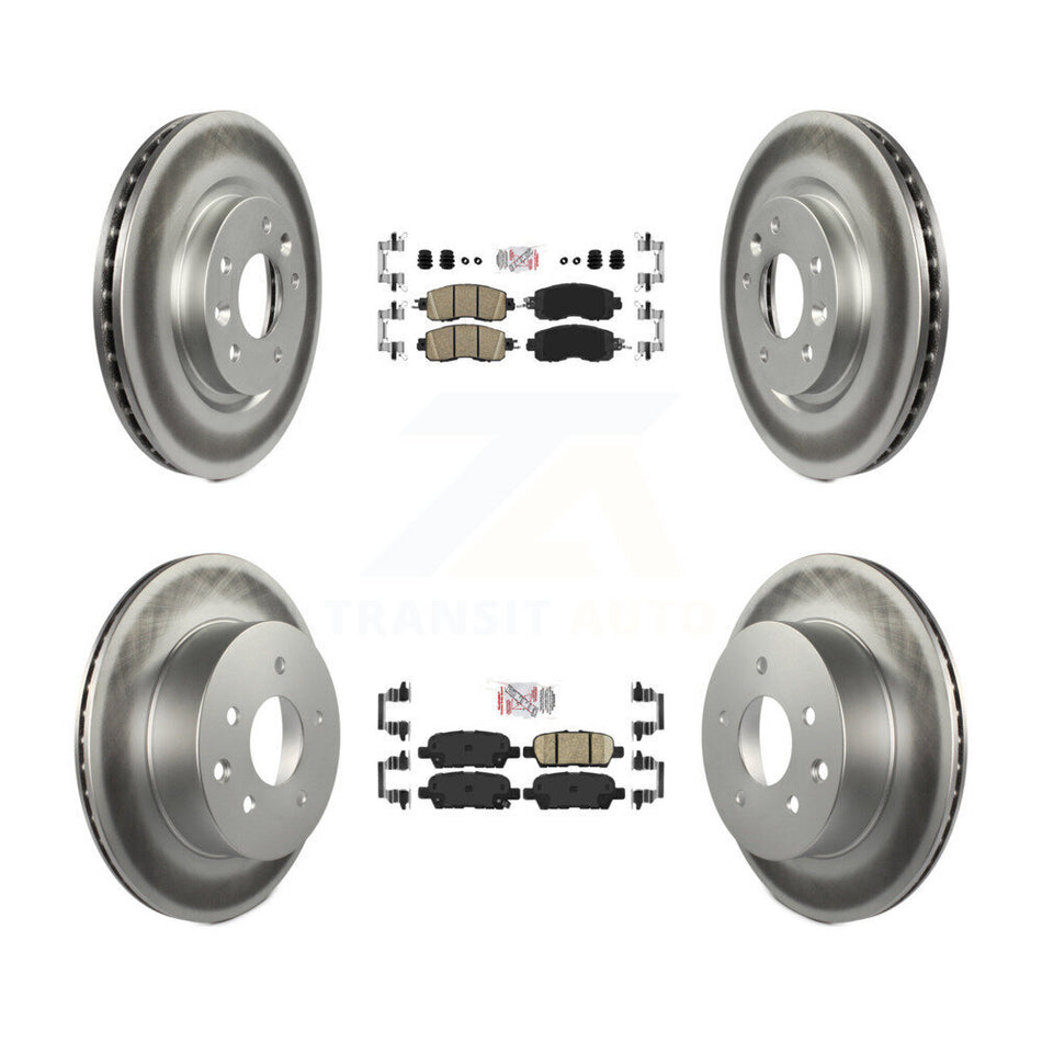 Front Rear Ceramic Pads And Coated Disc Brake Rotors Kit For Nissan LEAF KGA-102190