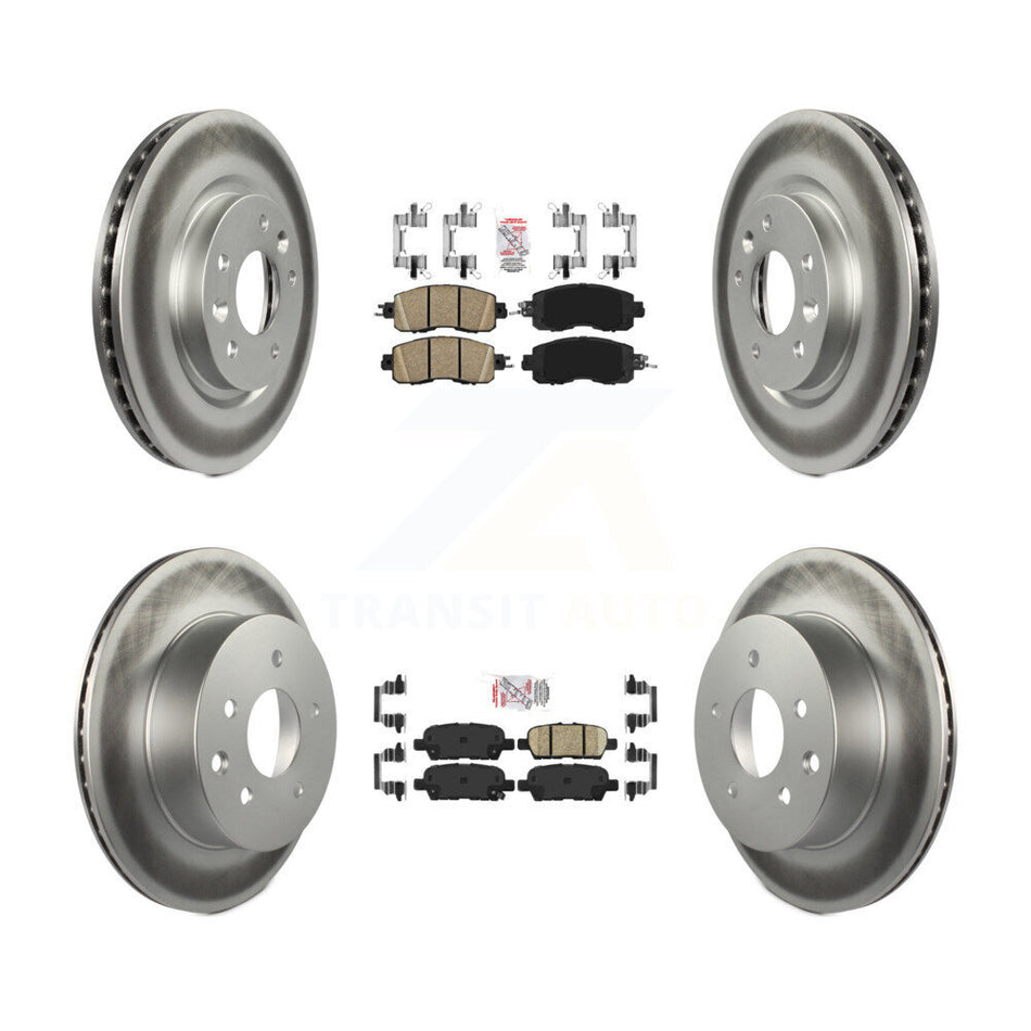 Front Rear Ceramic Pads And Coated Disc Brake Rotors Kit For Nissan LEAF KGA-102191