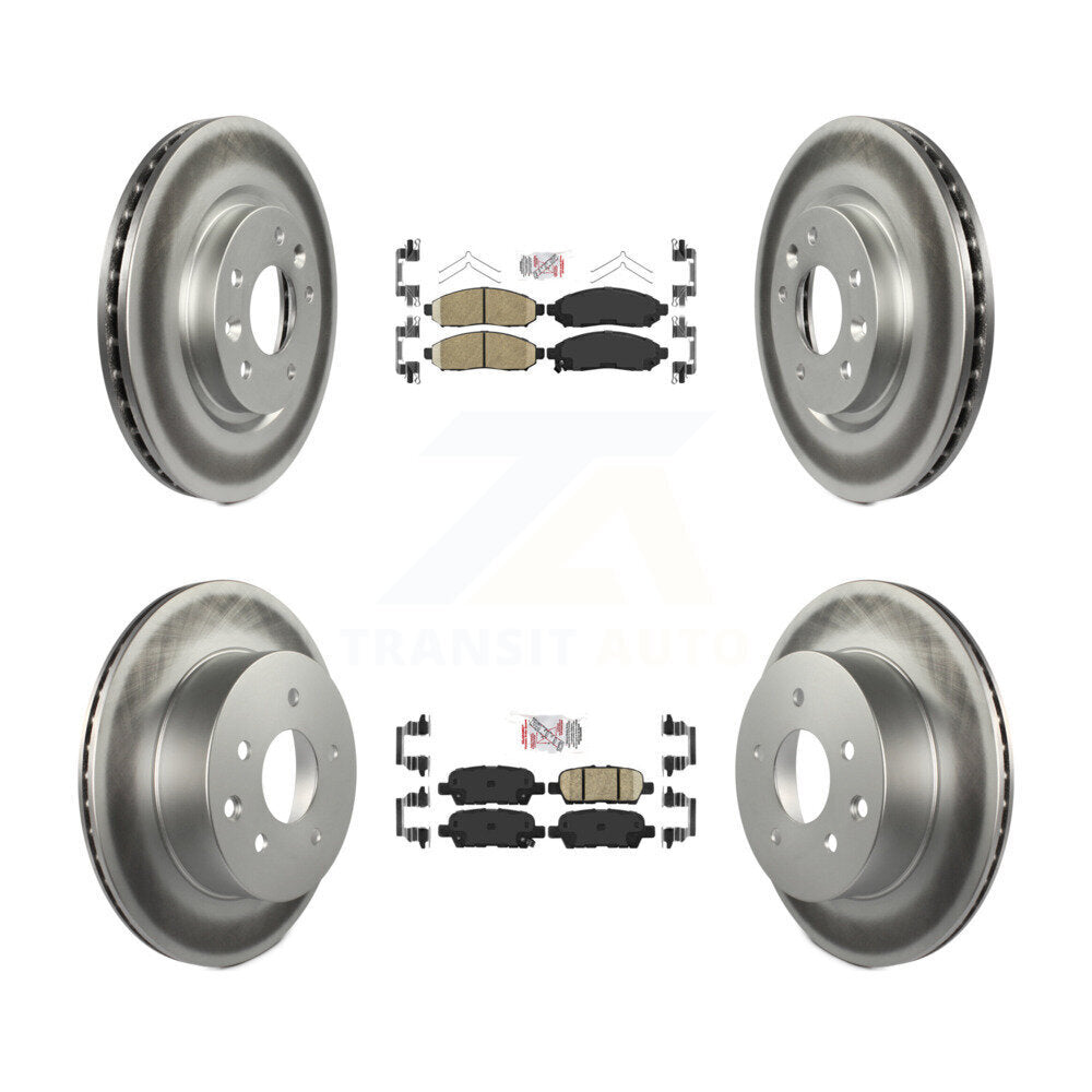 Front Rear Ceramic Pads And Coated Disc Brake Rotors Kit For Nissan LEAF KGA-102192