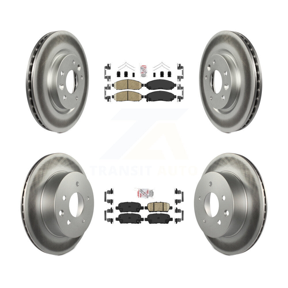 Front Rear Ceramic Pads And Coated Disc Brake Rotors Kit For Nissan LEAF KGA-102193