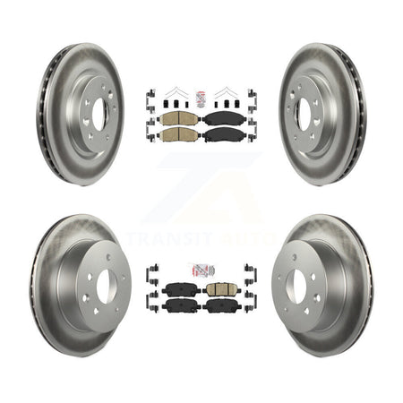 Front Rear Ceramic Pads And Coated Disc Brake Rotors Kit For Nissan LEAF KGA-102193