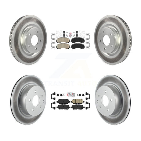 Front Rear Ceramic Pads And Coated Disc Brake Rotors Kit For 2016-2017 INFINITI QX50 KGA-102195