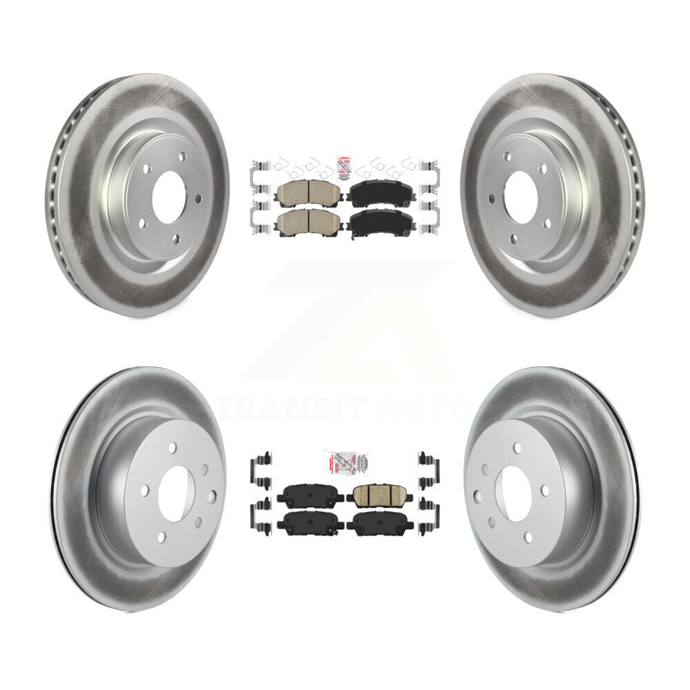 Front Rear Ceramic Pads And Coated Disc Brake Rotors Kit For 2016-2017 INFINITI QX50 KGA-102198