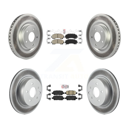 Front Rear Ceramic Pads And Coated Disc Brake Rotors Kit For 2016-2017 INFINITI QX50 KGA-102198