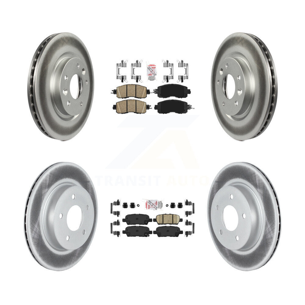 Front Rear Ceramic Pad Coated Brake Rotor Kit For Nissan LEAF With Electric Parking KGA-102203