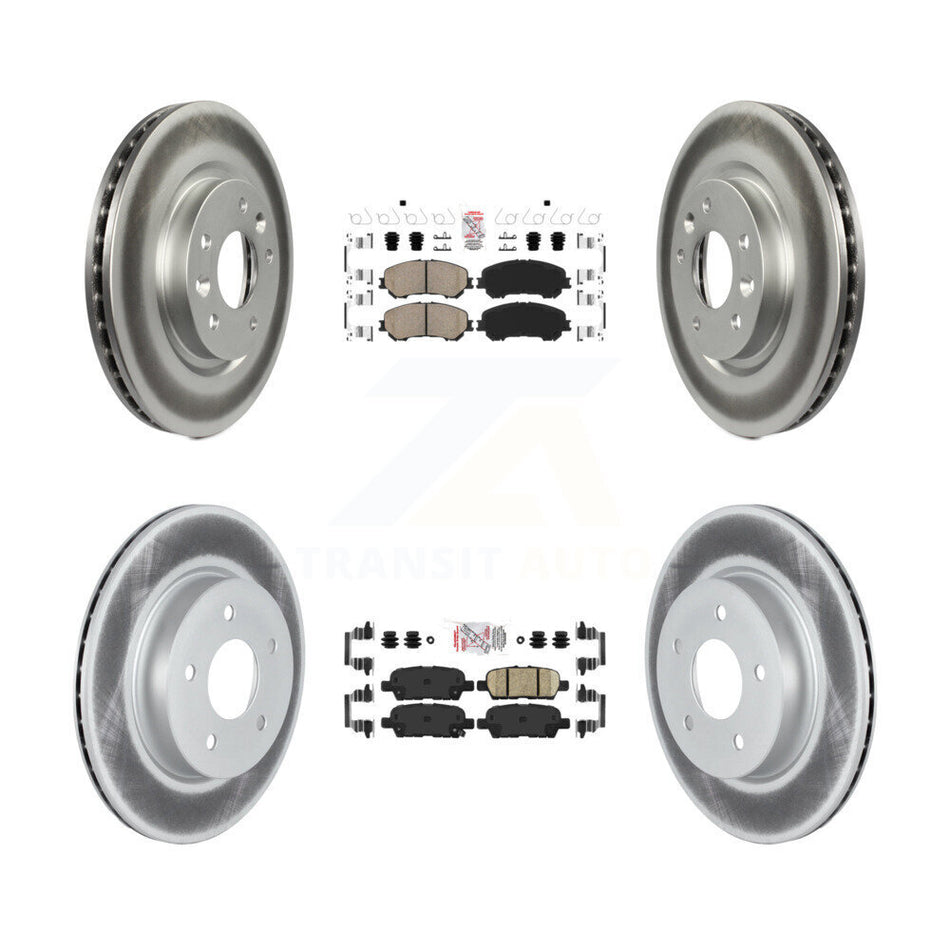 Front Rear Ceramic Pads And Coated Disc Brake Rotors Kit For Nissan Qashqai Rogue Sport KGA-102215