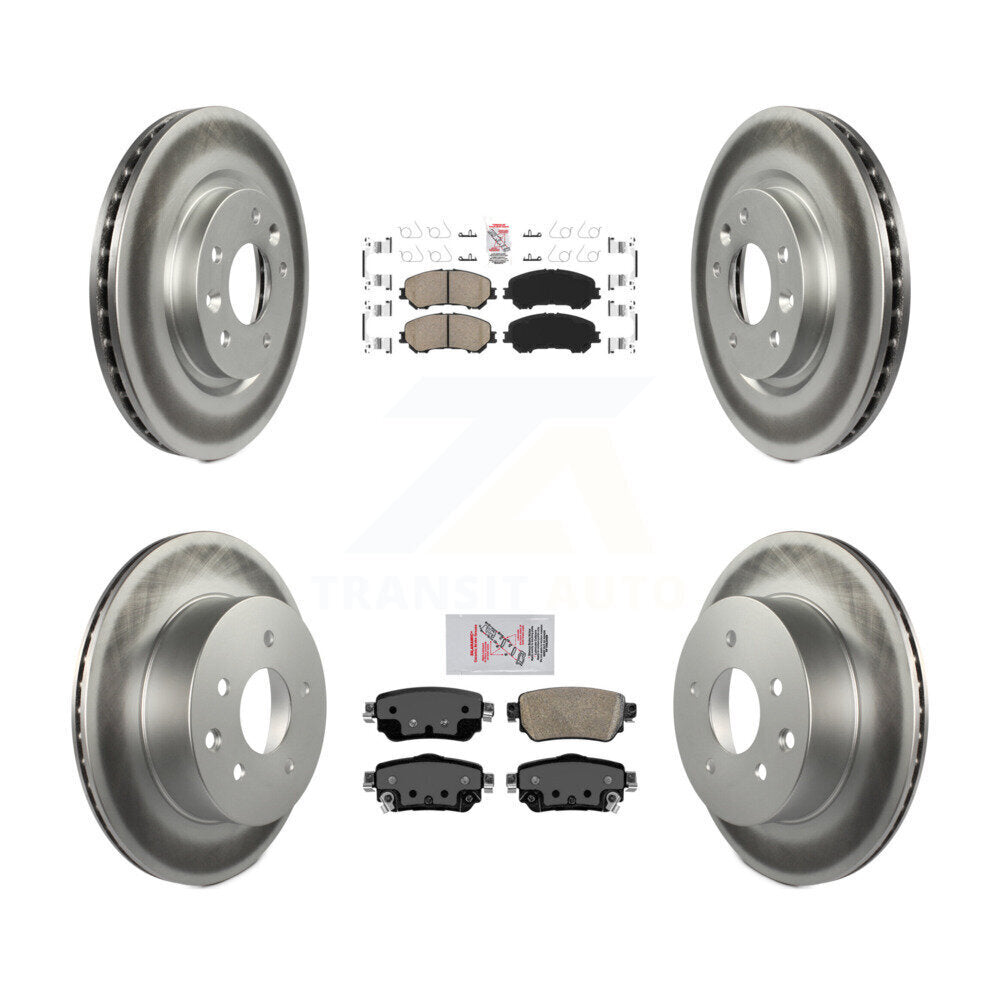Front Rear Ceramic Pads And Coated Disc Brake Rotors Kit For 2019 Nissan Rogue Sport S KGA-102220