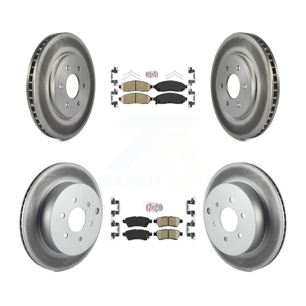 Front Rear Ceramic Pads And Coated Disc Brake Rotors Kit For Nissan Pathfinder KGA-102229