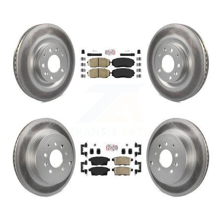 Front Rear Ceramic Pads And Coated Disc Brake Rotors Kit For 2007-2015 Mazda CX-9 KGA-102231
