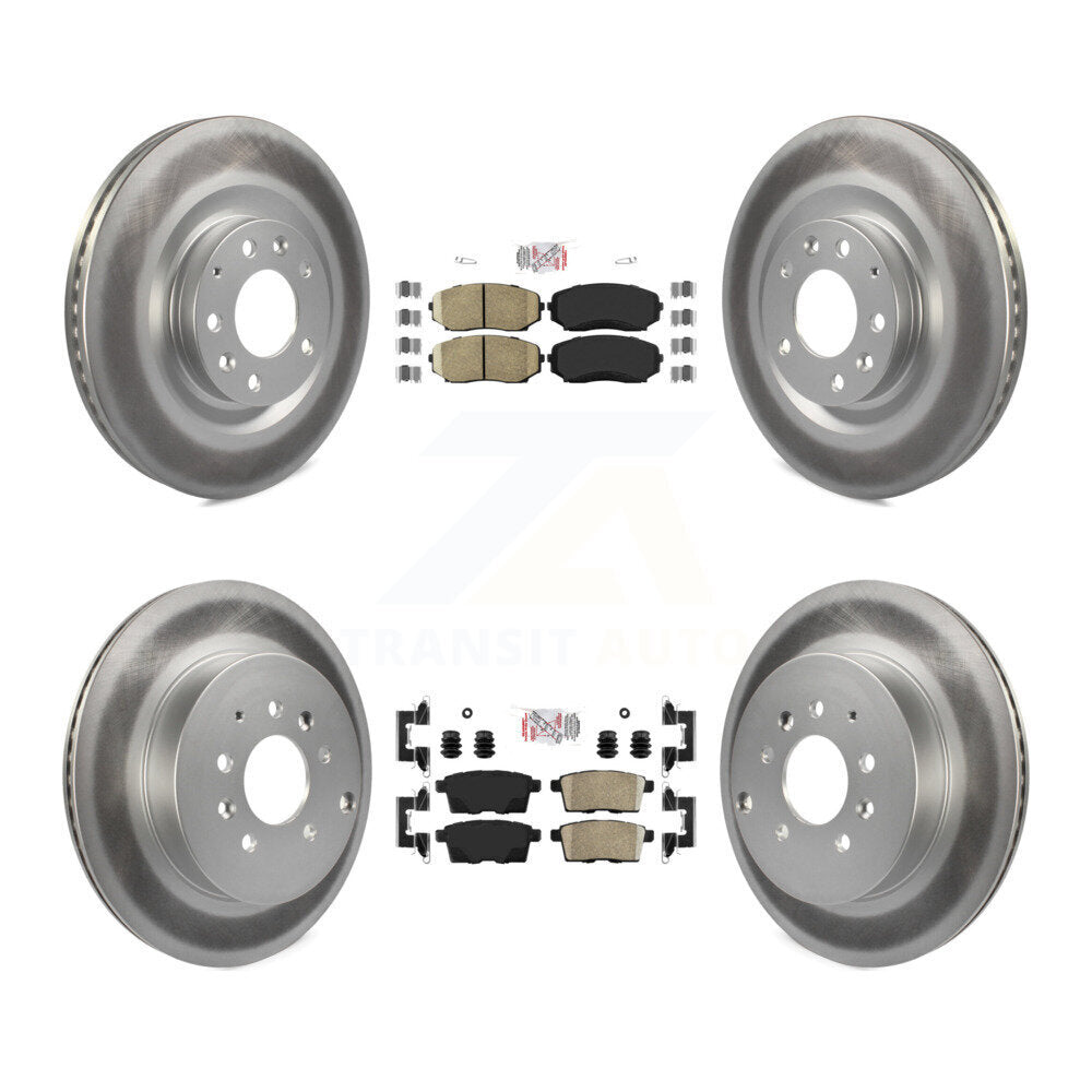 Front Rear Ceramic Pads And Coated Disc Brake Rotors Kit For 2007-2015 Mazda CX-9 KGA-102232