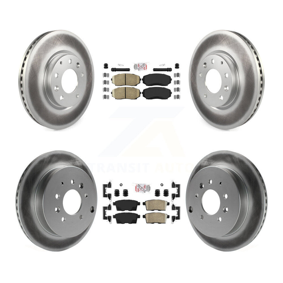 Front Rear Ceramic Pad & Coated Disc Brake Rotor Kit For Mazda CX-7 Ford Edge Lincoln MKX KGA-102235