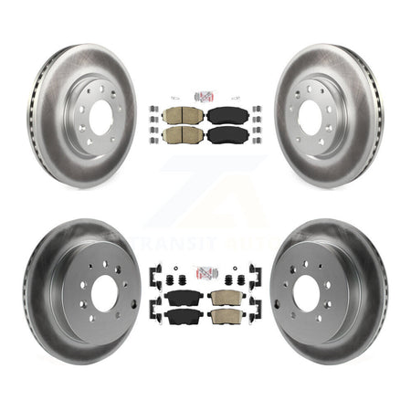 Front Rear Ceramic Pad & Coated Disc Brake Rotor Kit For Mazda CX-7 Ford Edge Lincoln MKX KGA-102236