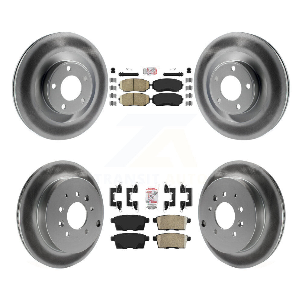 Front Rear Ceramic Pads And Coated Disc Brake Rotors Kit For Ford Edge Lincoln MKX KGA-102241