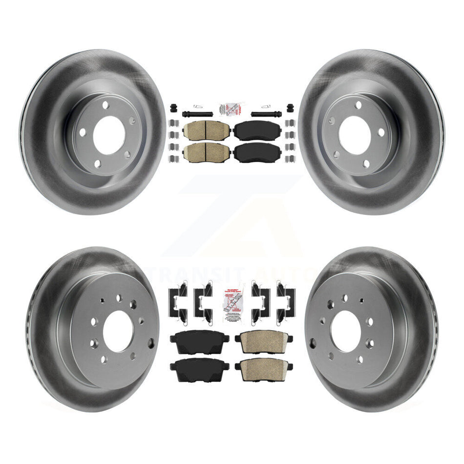 Front Rear Ceramic Pads And Coated Disc Brake Rotors Kit For Ford Edge Lincoln MKX KGA-102241