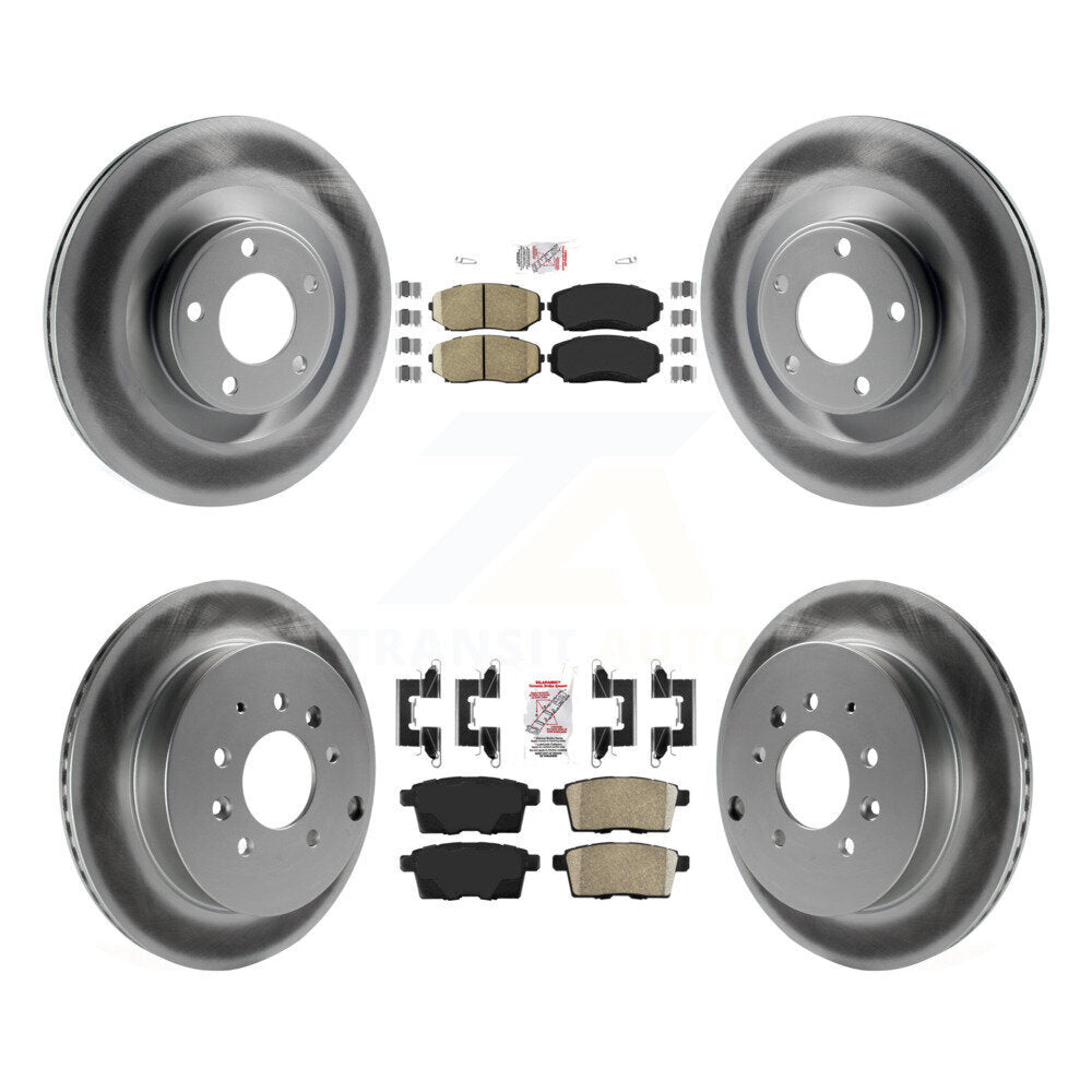 Front Rear Ceramic Pads And Coated Disc Brake Rotors Kit For Ford Edge Lincoln MKX KGA-102242