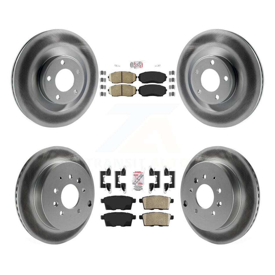 Front Rear Ceramic Pads And Coated Disc Brake Rotors Kit For Ford Edge Lincoln MKX KGA-102242