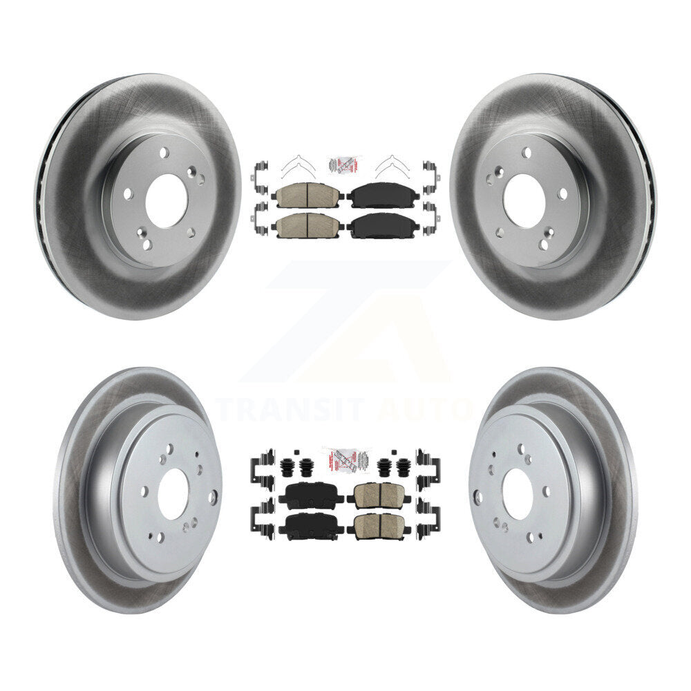 Front Rear Ceramic Pads And Coated Disc Brake Rotors Kit For 2003-2006 Acura MDX KGA-102243