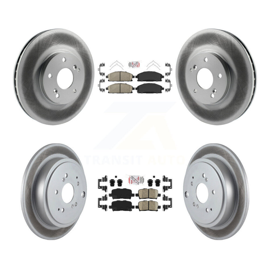 Front Rear Ceramic Pads And Coated Disc Brake Rotors Kit For 2003-2006 Acura MDX KGA-102243