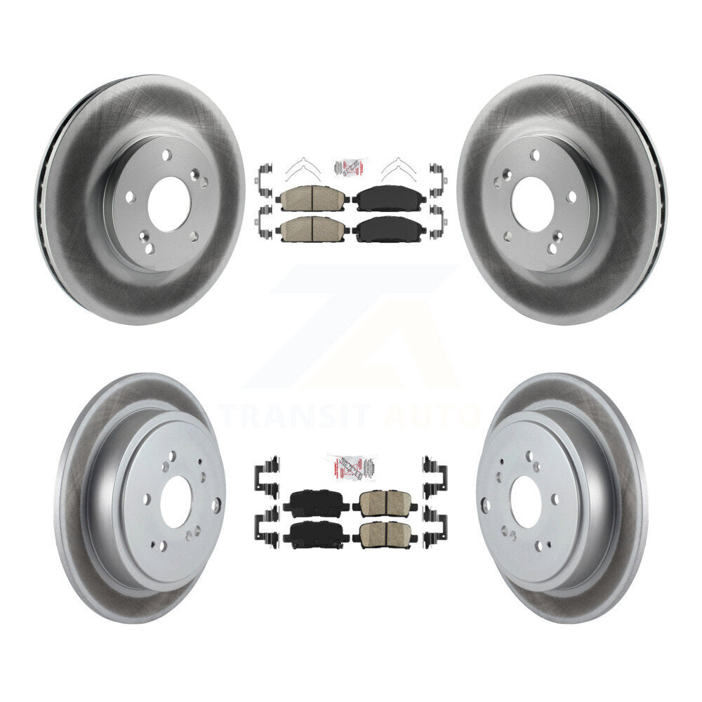 Front Rear Ceramic Pads And Coated Disc Brake Rotors Kit For 2003-2006 Acura MDX KGA-102244