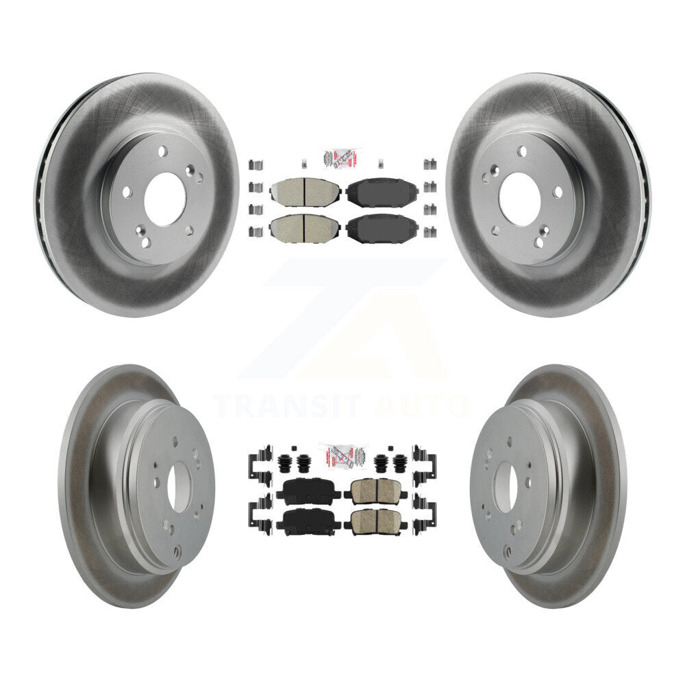 Front Semi-Metallic Rear Ceramic Pad & Coated Brake Rotor Kit For 2002-2004 Honda Odyssey KGA-102245