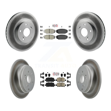 Front Semi-Metallic Rear Ceramic Pad & Coated Brake Rotor Kit For 2002-2004 Honda Odyssey KGA-102245
