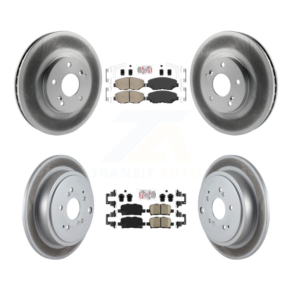 Front Rear Ceramic Pads And Coated Disc Brake Rotors Kit For 2003-2008 Honda Pilot KGA-102248