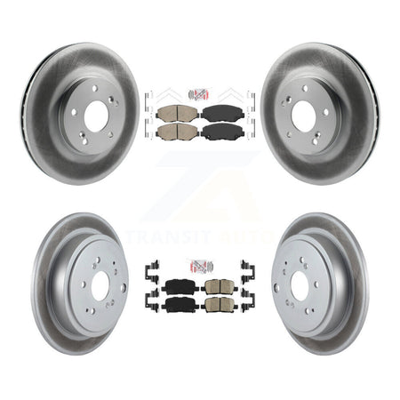 Front Rear Ceramic Pads And Coated Disc Brake Rotors Kit For 2003-2008 Honda Pilot KGA-102249