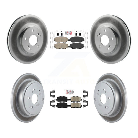 Front Rear Ceramic Pads And Coated Disc Brake Rotors Kit For 2003-2008 Honda Pilot KGA-102250