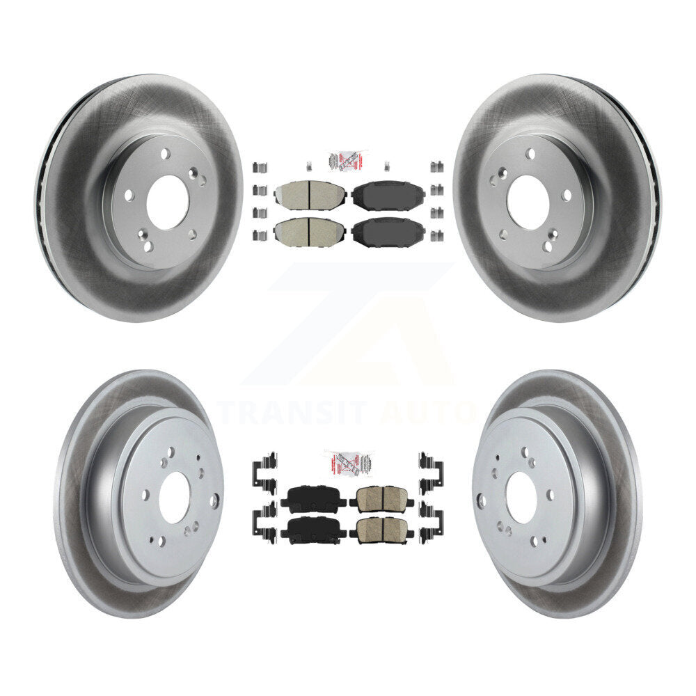 Front Semi-Metallic Rear Ceramic Pad Coated Disc Brake Rotors Kit For 2001-2002 Acura MDX KGA-102252