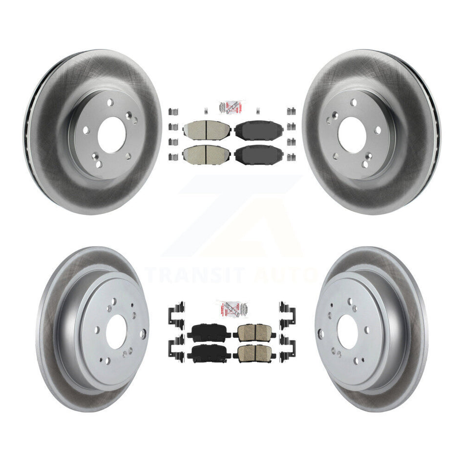 Front Semi-Metallic Rear Ceramic Pad Coated Disc Brake Rotors Kit For 2001-2002 Acura MDX KGA-102252