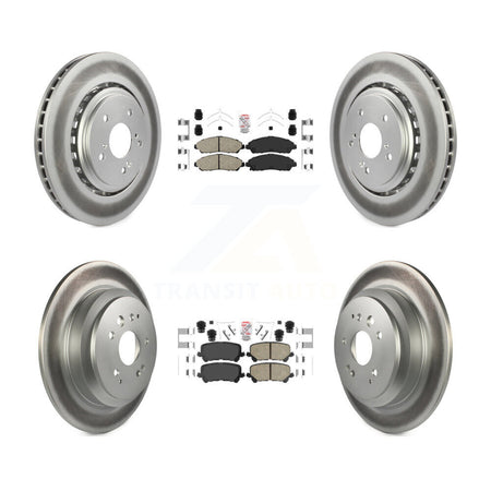 Front Rear Ceramic Pads And Coated Disc Brake Rotors Kit For 2014-2016 Acura MDX KGA-102253